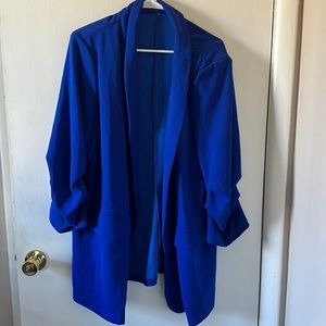 Women’s Plus Size Royal Blue Long Sleeve Blazer